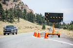 Portable ECO Vertical Mast Arrow Boards on Roads - Transportation Solutions and Lighting, Inc