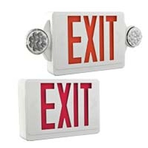 LED Exit Light Combo with Red Letters, High Output Battery Backup Florida - Transportation Solutions and Lighting, Inc