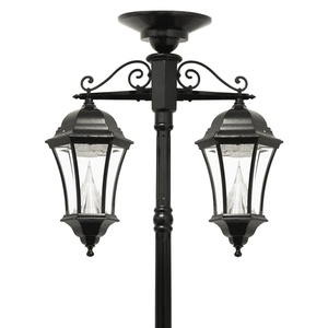 Victorian GS-94C-D Solar Lamp Post with Downward Hanging Double Lamp Heads - Transportation Solutions and Lighting, Inc