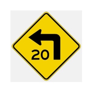 W1-1AL Left Turn 20 Arrow - MUTCD SIGNS Florida - Transportation Solutions and Lighting, Inc