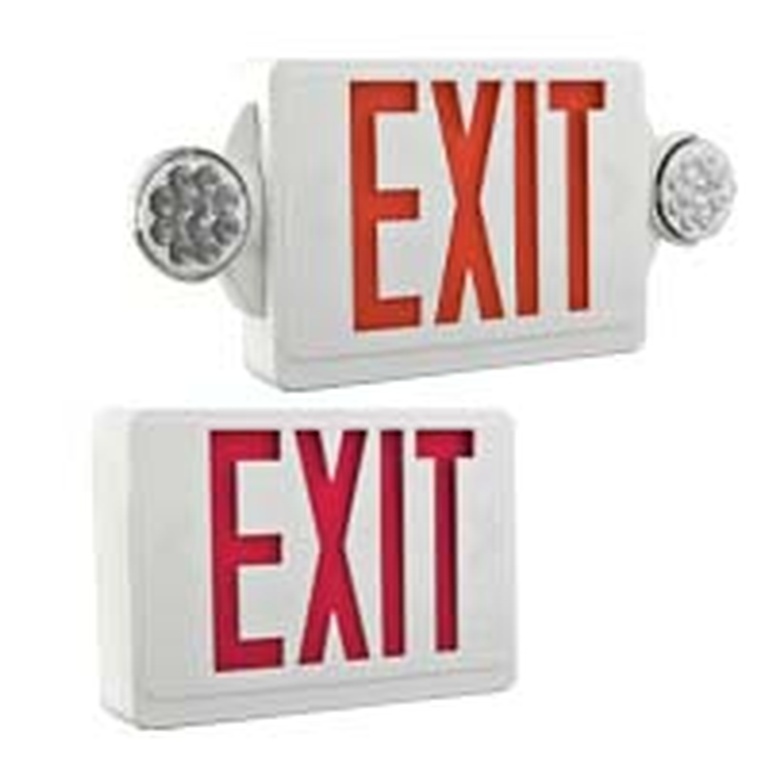 LED Exit Light Combo with Red Letters, High Output Battery Backup Florida - Transportation Solutions and Lighting, Inc