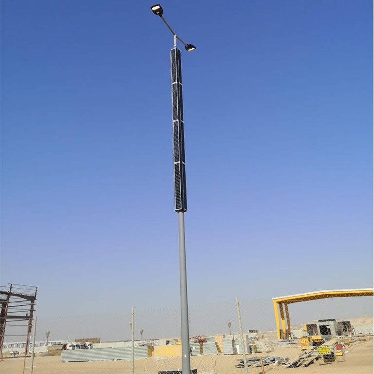 EnGo Tower Solar Street Light in Corporate Areas - Transportation Solutions and Lighting, Inc