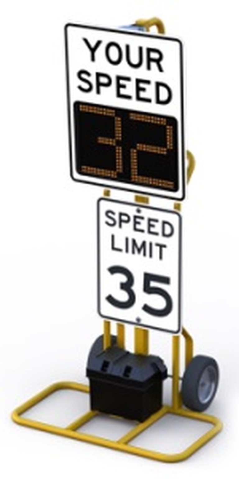 Portable 12″ Dolly Mounted Radar Speed Signs - Transportation Solutions and Lighting, Inc