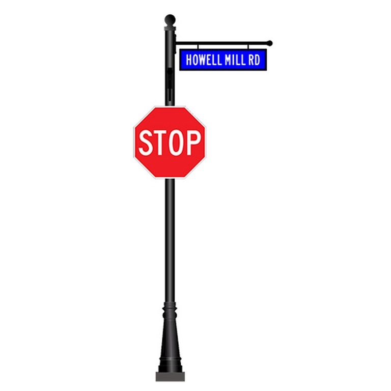 3 Aluminum Combination Street Sign Fluted Base - Transportation Solutions and Lighting, Inc