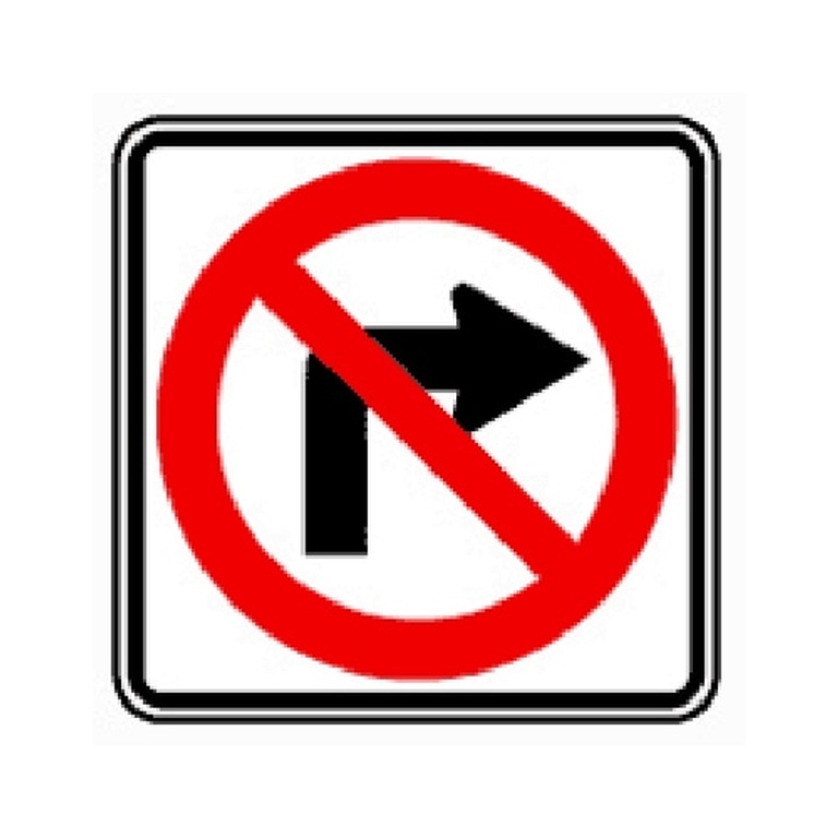R3-1R No Right Turn - MUTCD SIGNS Florida - Transportation Solutions and Lighting, Inc