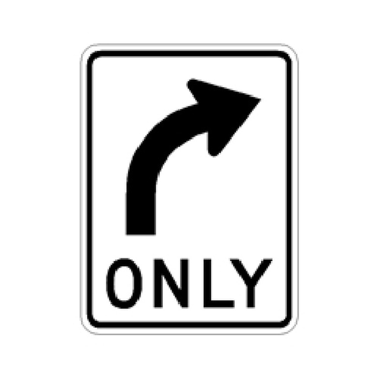 R3-5R Right Turn Only Arrow - MUTCD SIGNS Florida - Transportation Solutions and Lighting, Inc