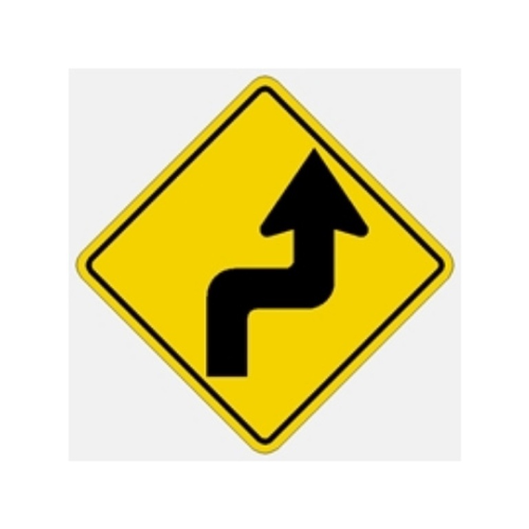W1-3R Right Curve Left Arrow  - MUTCD SIGNS Florida - Transportation Solutions and Lighting, Inc