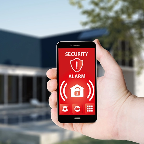 Alarm system control panel in Harrison, NY residence