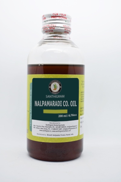 Buy Nalpamaradi Kera, Herbal Massage Oil Online in India at Santhigram Wellness Kerala Ayurveda