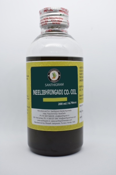 Buy Nilibhringadi Kera, Herbal Massage Oil Online in India at Santhigram Wellness Kerala Ayurveda