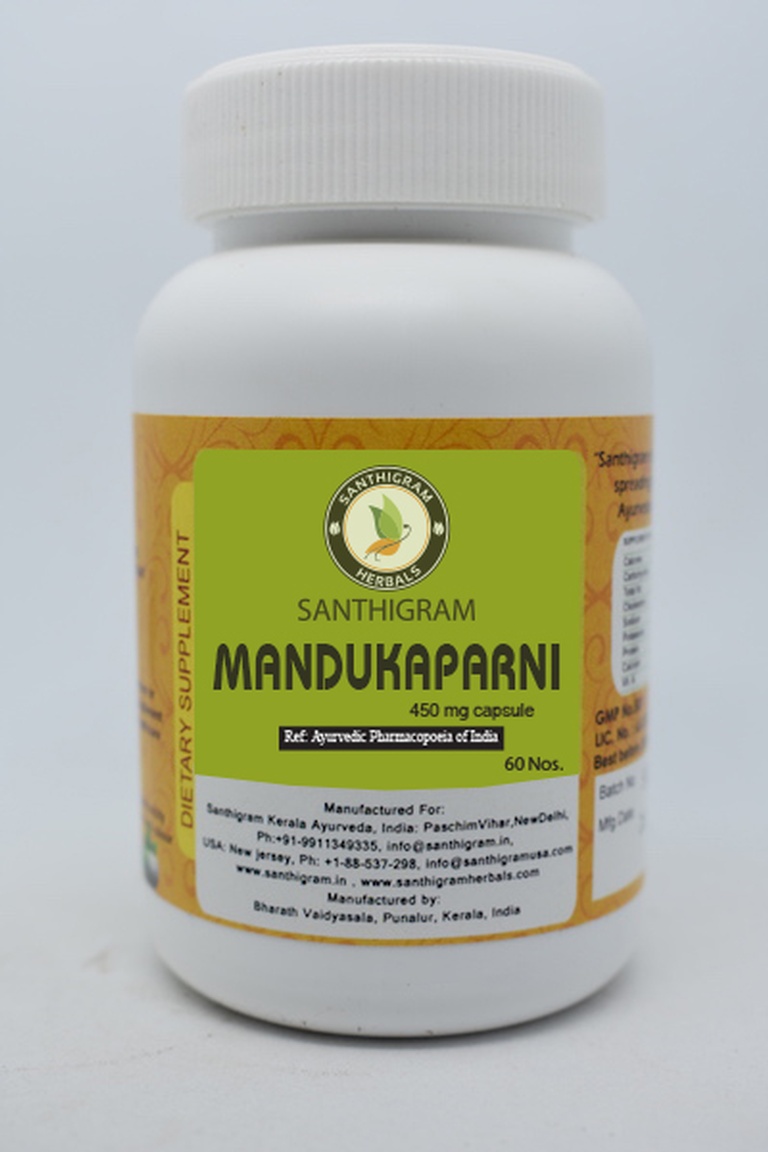 Buy Mandukaparni Capsules, Dietary Supplement Online in India, Santhigram Wellness Kerala Ayurveda