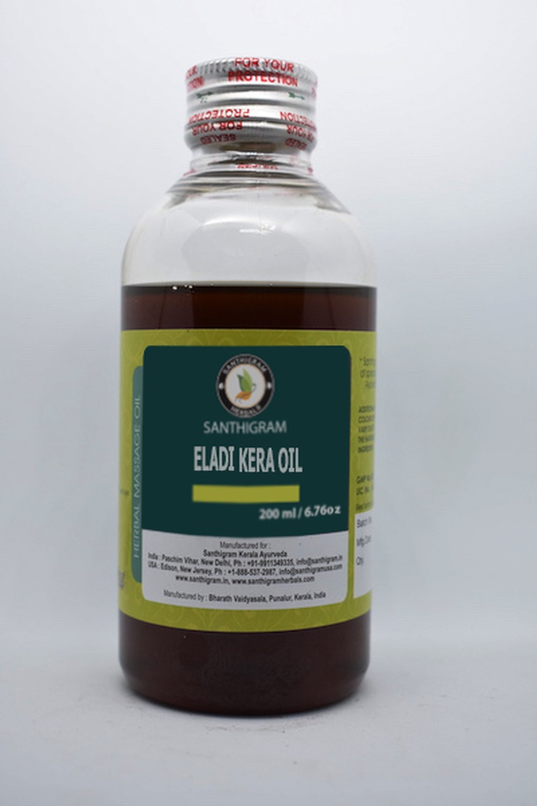 Buy Eladi Kera, Herbal Massage Oil Online in India at Santhigram Wellness Kerala Ayurveda
