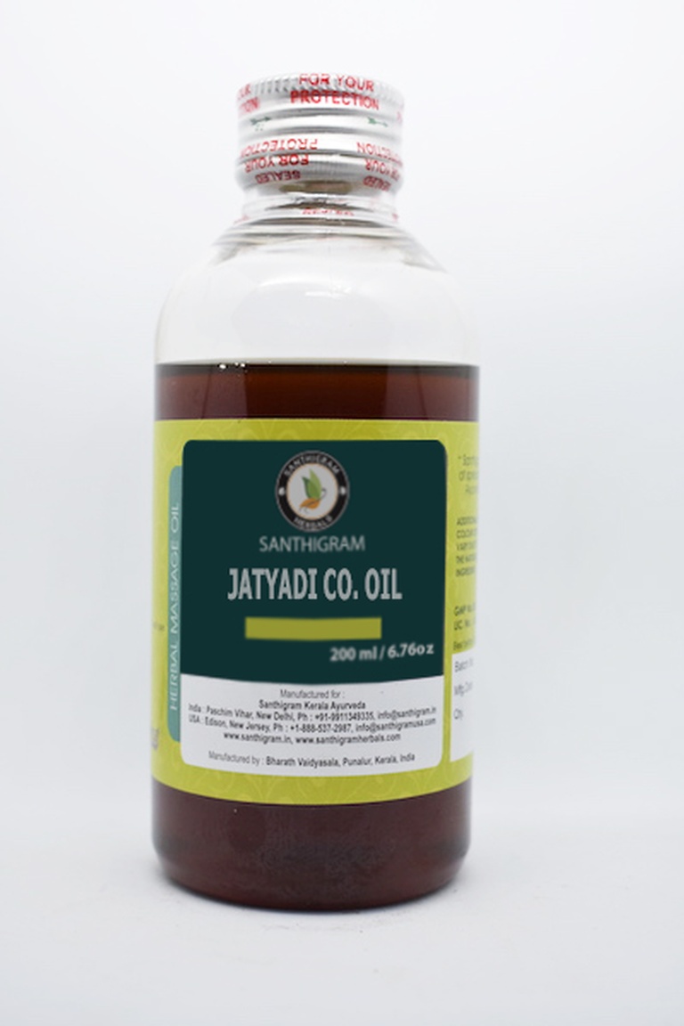 Buy Jatyadi Kera, Herbal Massage Oil Online in India at Santhigram Wellness Kerala Ayurveda