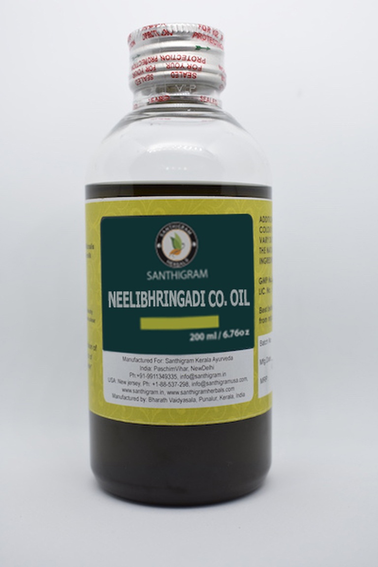 Buy Nilibhringadi Kera, Herbal Massage Oil Online in India at Santhigram Kerala Ayurveda