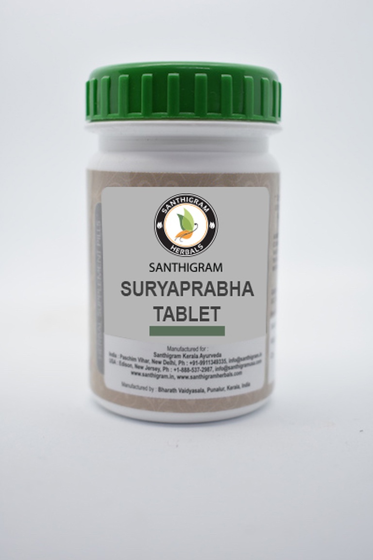 Buy Suryaprabha Tablets, Dietary Supplements Online in India at Santhigram Kerala Ayurveda