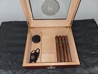 Personalized Cigar Humidor, Engraved Glass Top Cigar Box-"BEST SELLER"