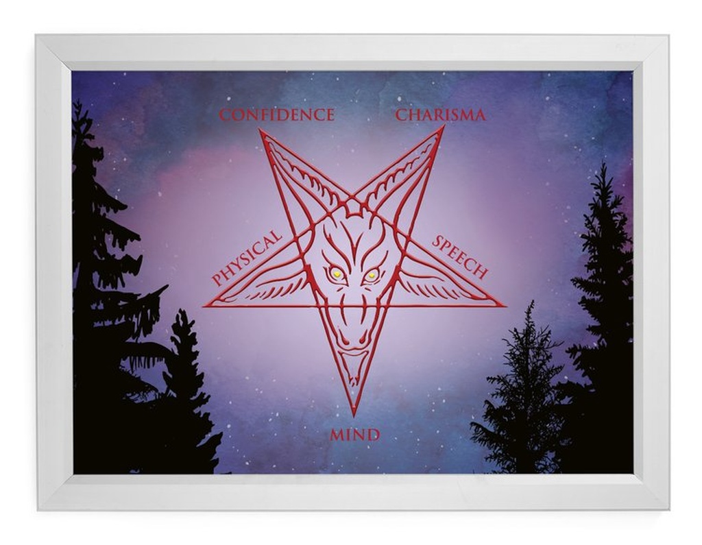 18x24 Backlit Satanic Warlock poster and LED snap frame