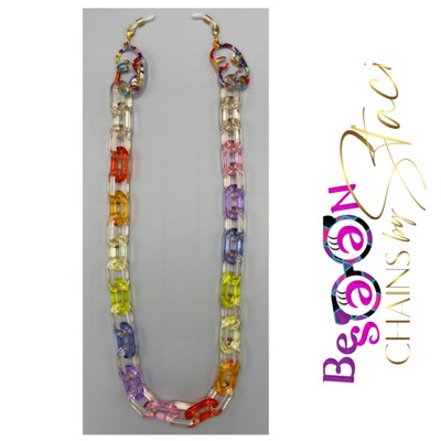 Be Seen Chains Rainbow Translucent Chain at Niche Eyewear Boutique Eyeglass & Sunglass Store in Vancouver, BC