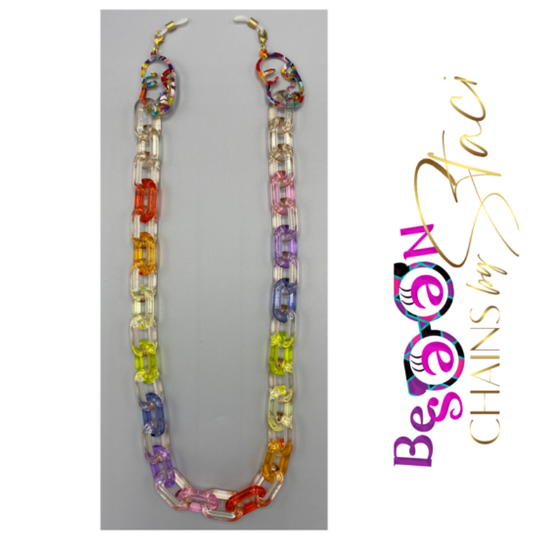 Be Seen Chains Rainbow Translucent Chain at Niche Eyewear Boutique Eyeglass & Sunglass Store in Vancouver, BC