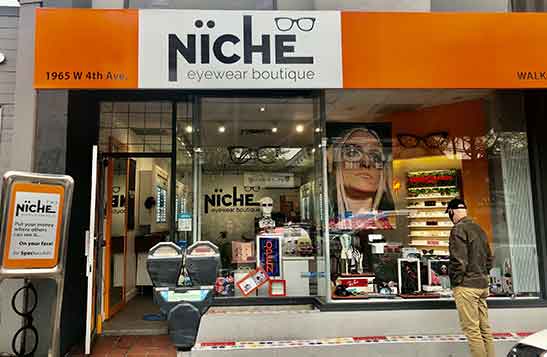 Contact Niche Eyewear Boutique Reading Glasses, Sunglass Store in Vancouver, BC