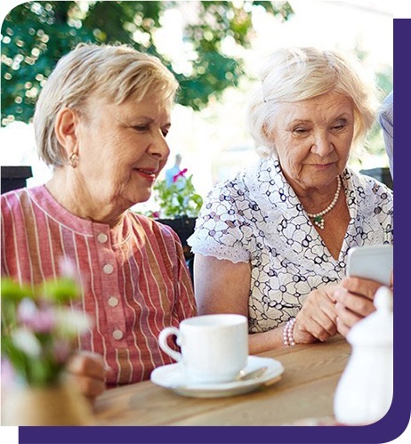 Elderly Ladies having Tea - Independent Living Communities for Seniors by Stacy's Helping Hand, Denver 