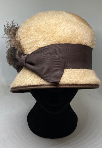 Beige and Brown Bucket Hat