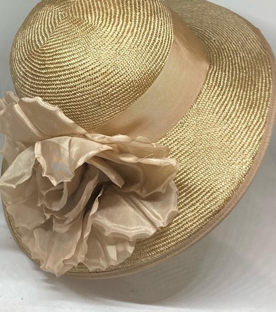 Golden summer straw hat