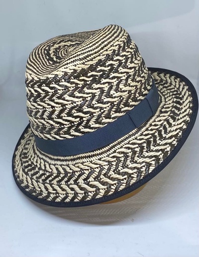 Womens black and white Panama summer hat