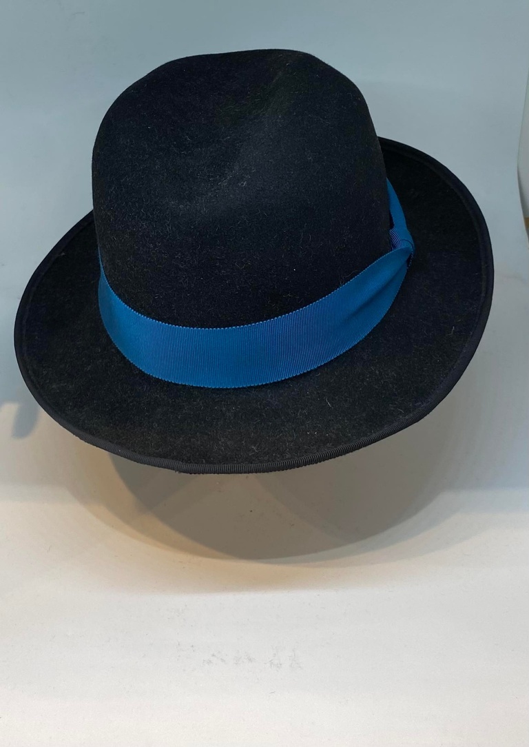 Mens fur felt classic styled Fedora hat black