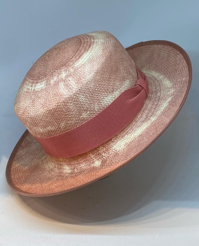 Womens tie dye straw top hat