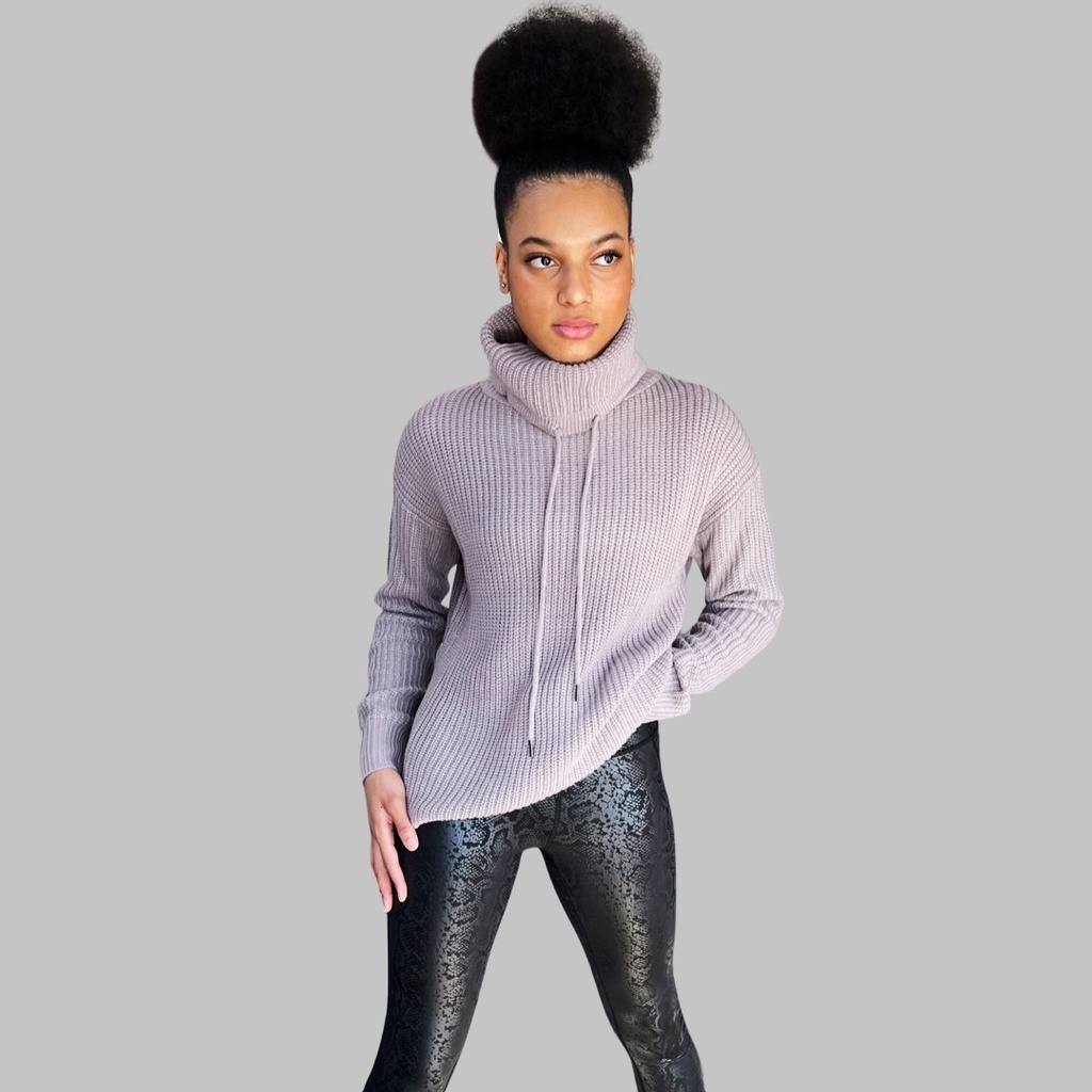 Ribbed Loose Tunnel-Collar Sweater by LADYCHICK Gorgeously Strong, Women's Online Clothing Store