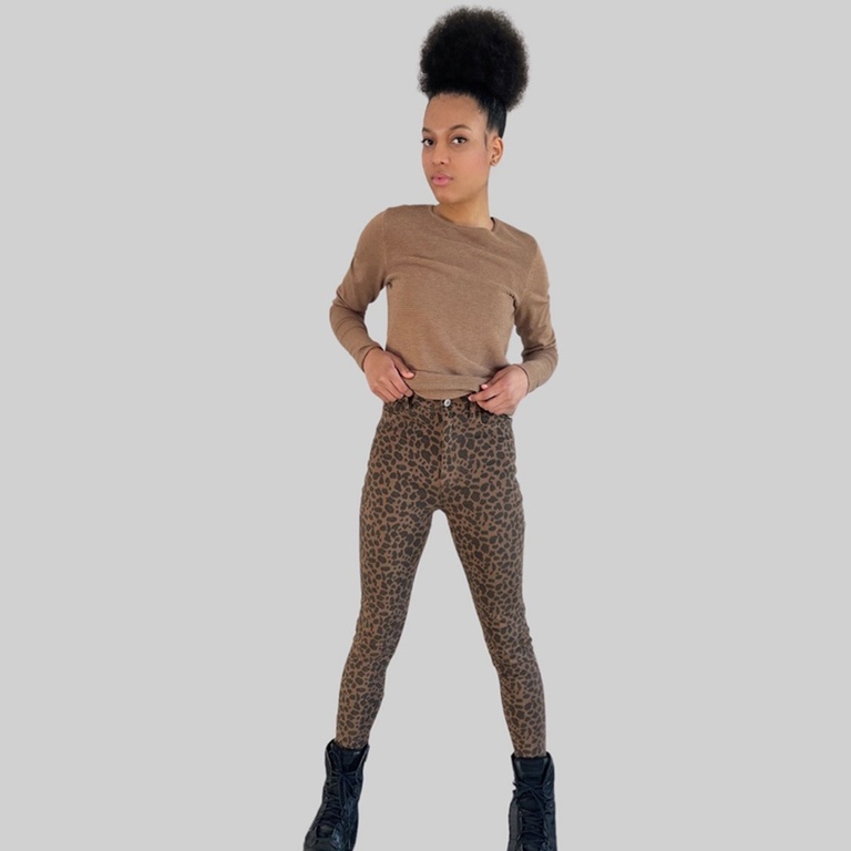 Leopard Super High-Rise Skinny Jeans by LADYCHICK Gorgeously Strong, Women's Online Clothing Store