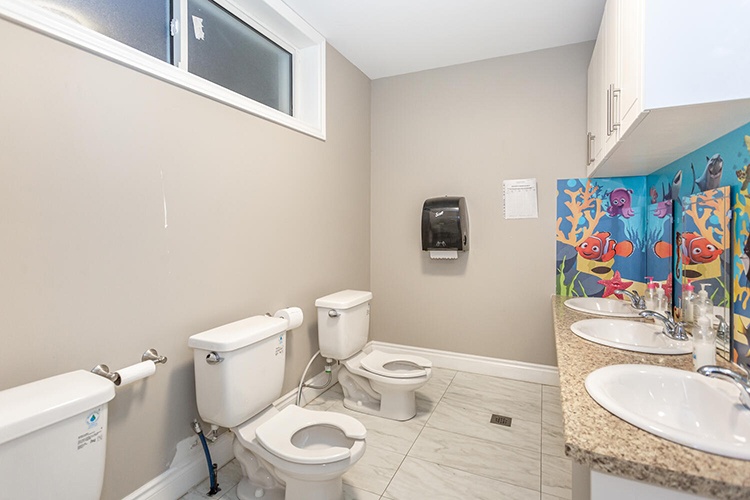 Clean washrooms for kids at HIDE ‘n' SEEK DAYCARE - Day Care Center in Brampton, Ontario