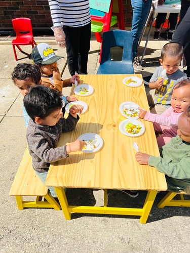 Preschool children eating together at HIDE ‘n' SEEK DAYCARE - Licensed Childcare and Preschool in Brampton, Ontario