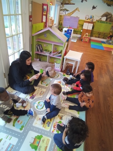 Children playing with blocks together at HIDE ‘n' SEEK DAYCARE - Day Care Center in Brampton, Ontario