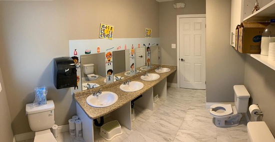 Clean Washrooms for kids at HIDE ‘n' SEEK DAYCARE - Licensed Childcare Center in Brampton
