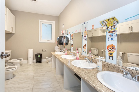 Washrooms for children at HIDE ‘n' SEEK DAYCARE - Licensed Childcare Center in Brampton, Ontario