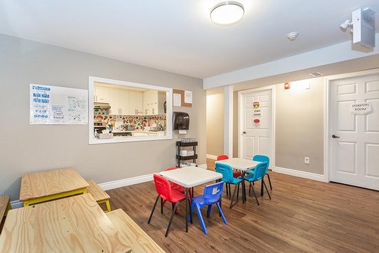 Classrooms with study tables at HIDE ‘n' SEEK DAYCARE - Licensed Childcare and Preschool in Brampton, Ontario