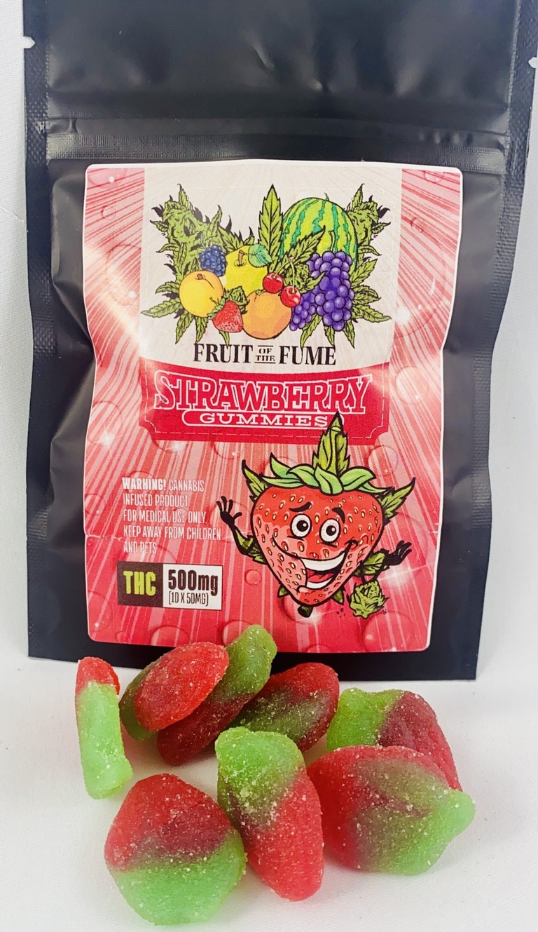 Fruit of the Fume Strawberry Gummies 500mg per pack Weed Edibles Delivery Toronto, ON at Luxurious Weed