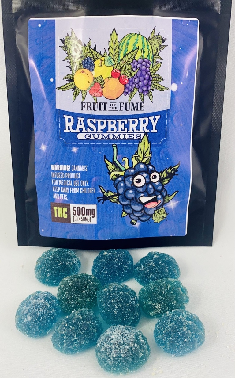 Fruit of the Fume Raspberry Gummies 500mg per pack Weed Edibles Delivery Toronto, ON by Luxurious Weed