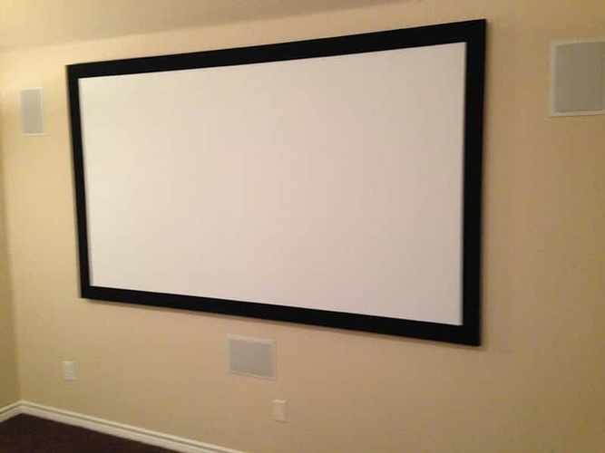 Audio Visual System White Screen Installed for Home by BTZ Audio Video, LLC.
