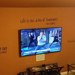 Wall TV Mounting Completed by professionals of BTZ Audio Video, LLC.