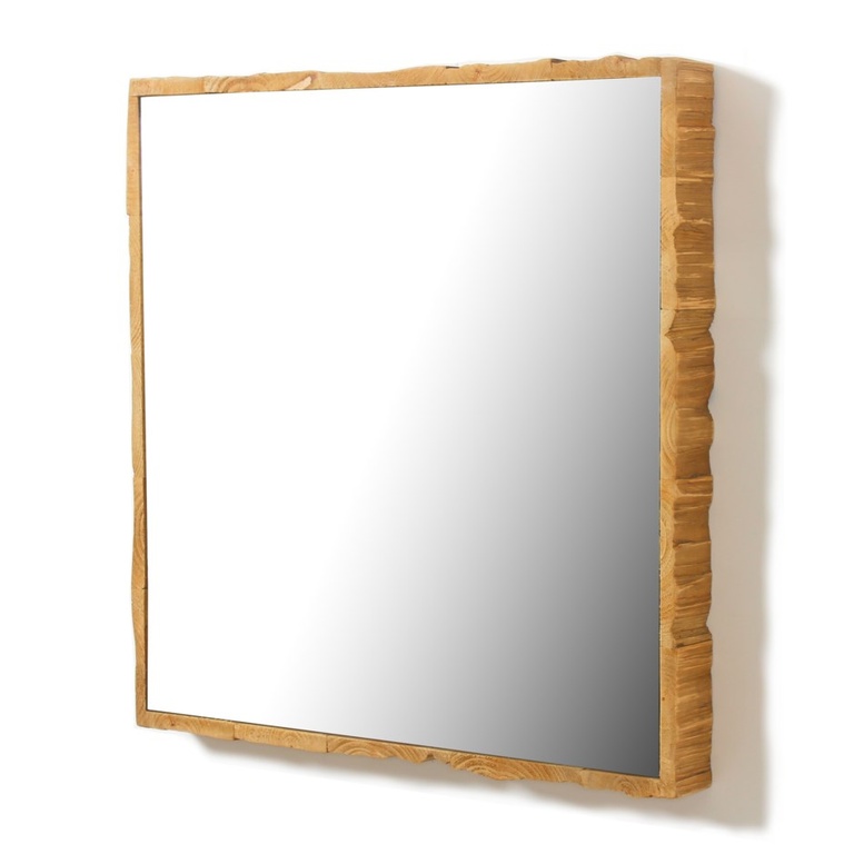 Pierre Square Mirror with Wooden Frame 