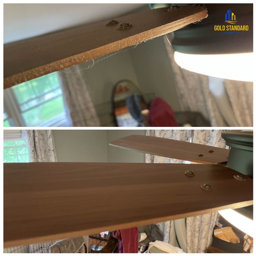 Cleaning of Wooden Brade of Fan by Gold Standard Cleaning Co.