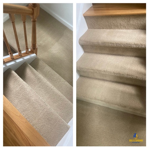 Gold Standard Cleaning Co. thorough cleaning for Residential Stairscase carpet