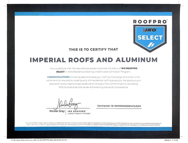Imperial Roofs and Aluminum
