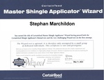 Imperial Roofs and Aluminum Certified from Master Shingle Applicator Wizard
