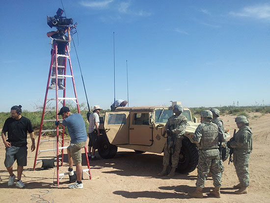 USO- Camon Ladder- Soldiersv Around Jeep