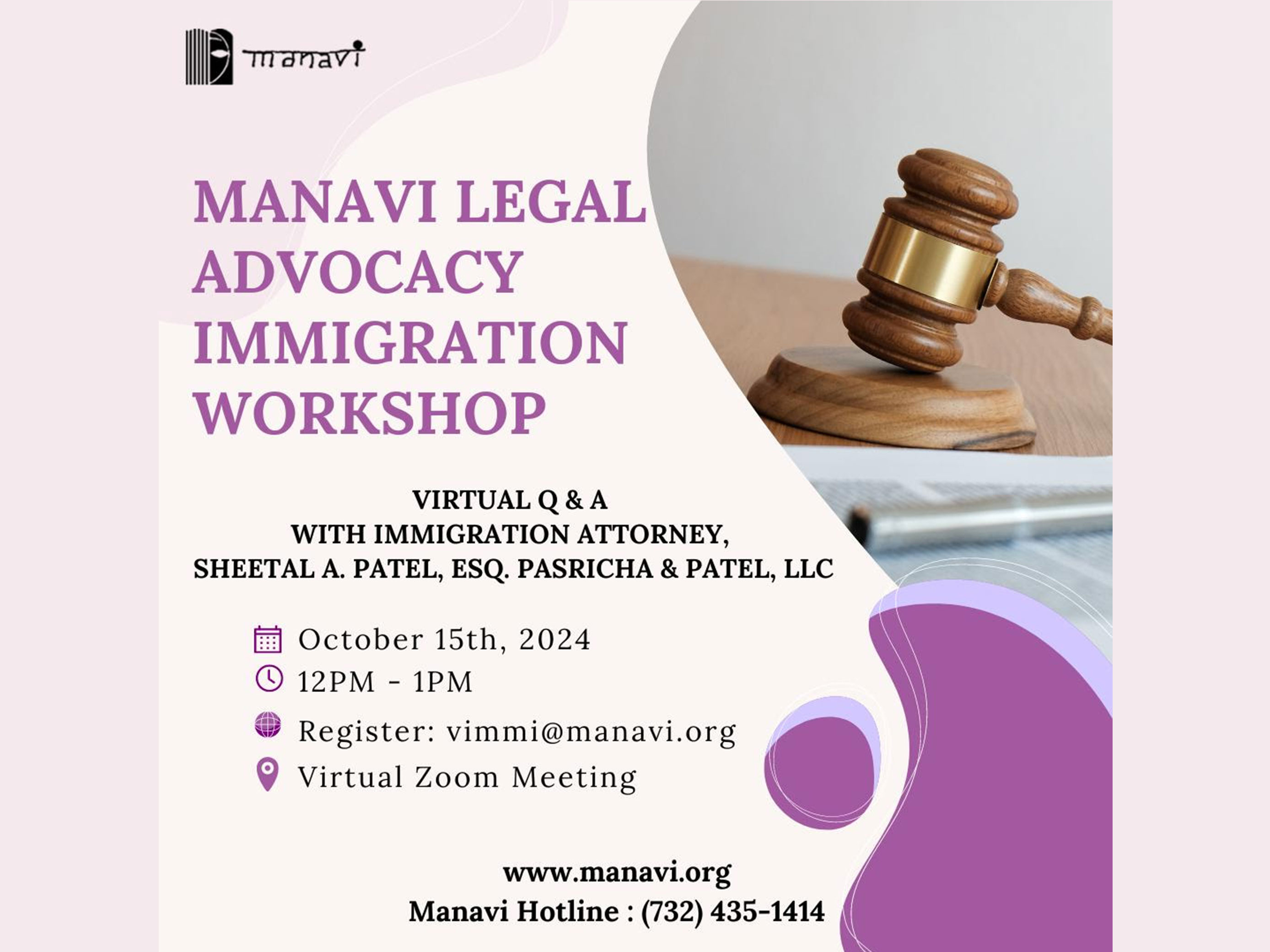 Manavi Legal Advocacy Immigration Workshop