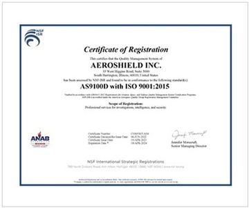 AS9100 Certified Detective Agency and Security Contractor